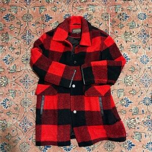 Pendleton Red and Black Wool Plaid Jacket